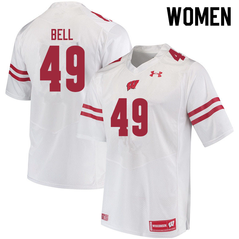 Wisconsin Badgers Women's #49 Christian Bell NCAA Under Armour Authentic White College Stitched Football Jersey YB40D67CE